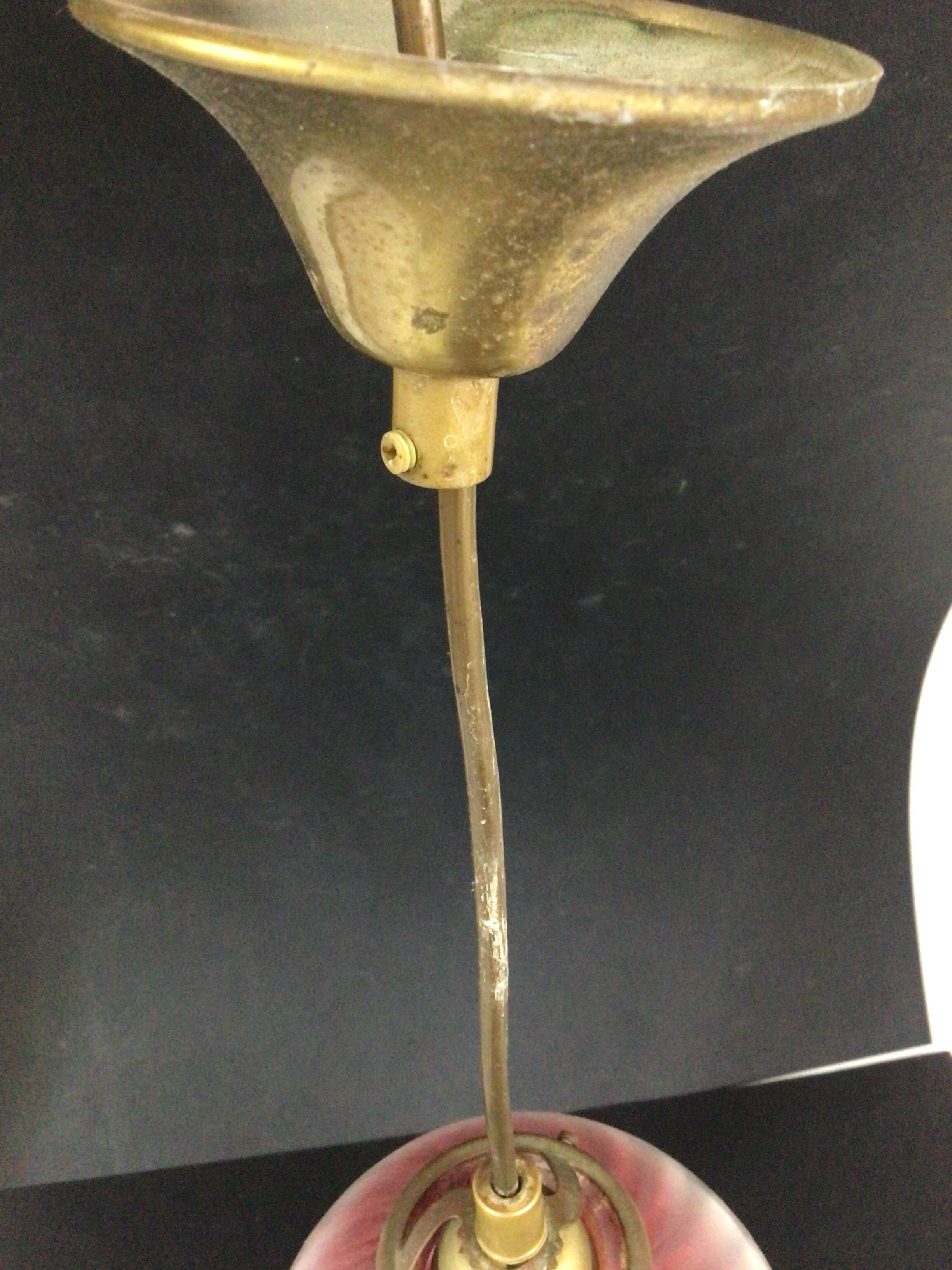 Suspension Art deco en verre et perles