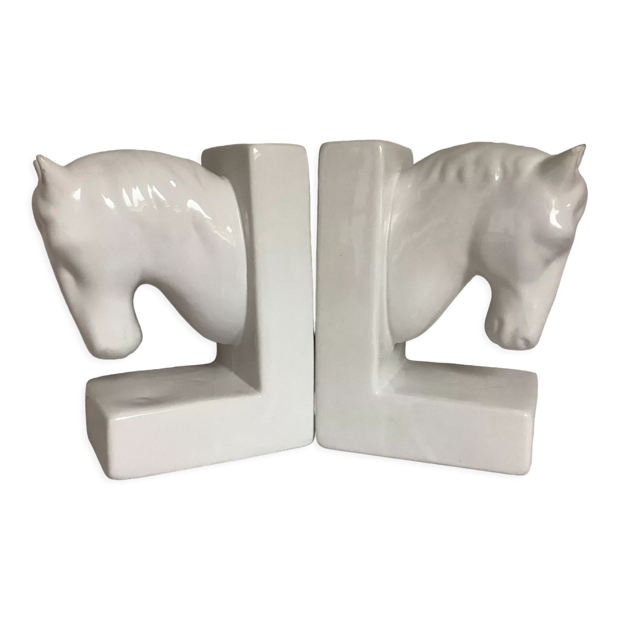 Horse book greenhouse white earthenware