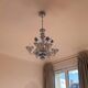 Venetian chandelier in blue Murano glass and crystal, 6 arms