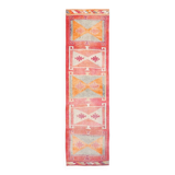 3x12 Turkish Runner Faded Pink & Grey Turkish Wool Runner Rug, 96x352Cm