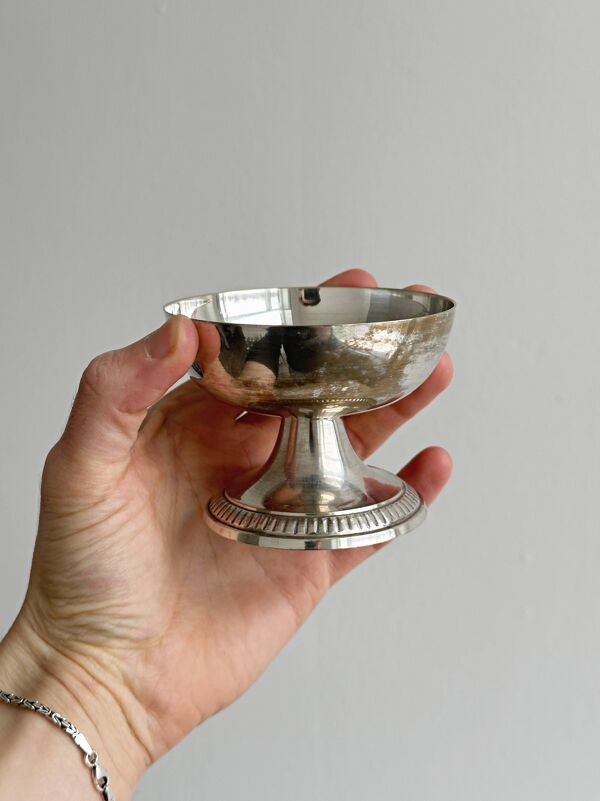 Lot de 6 coupes à dessert anciennes en métal