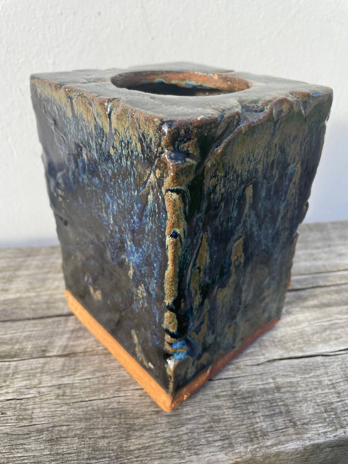 Glazed stoneware potter's vase