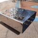 Table basse bar sur roulette desserte Inox 1970