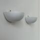 Pair of vintage wall lights in matte white lacquered metal, Italy, 1980.