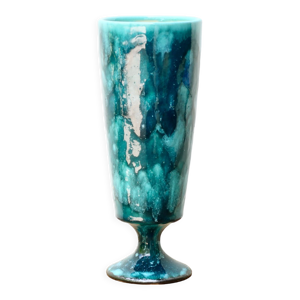 Vase bleu façon calice - robert
