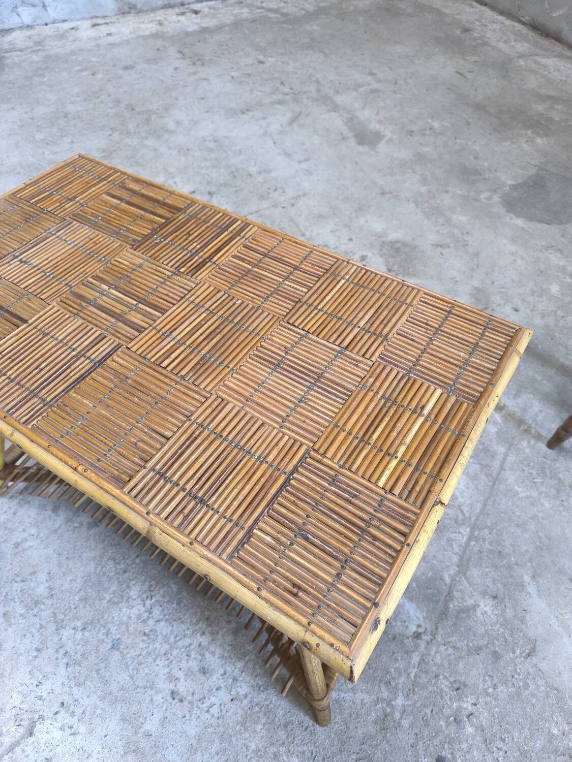 Vintage rattan coffee table