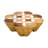 Sublime Ethnos coffee table - walnut root, marble, gold leaf finish and varnish