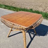 Vintage rattan coffee table