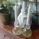 Pair of vintage floral candlesticks