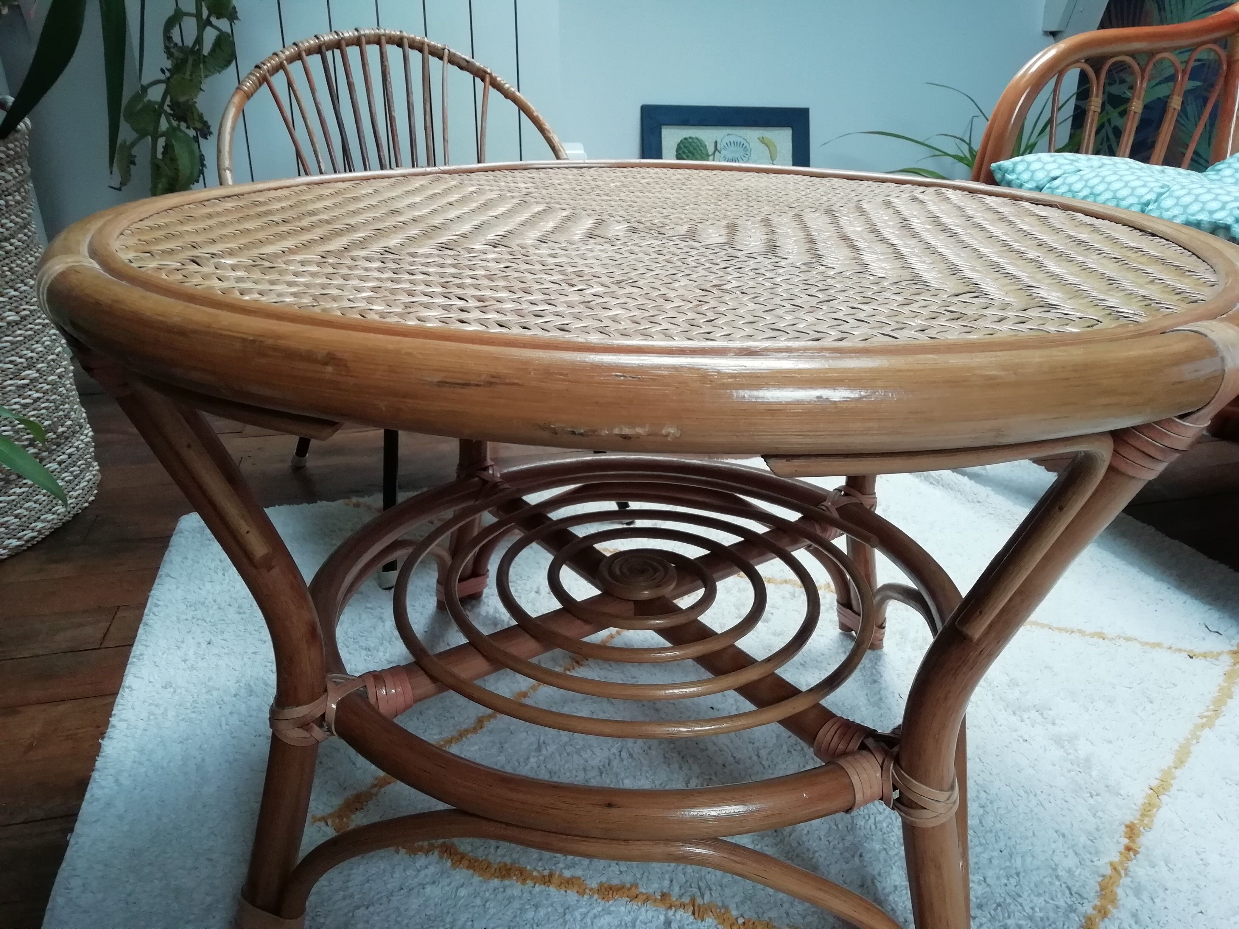 Rattan coffee table