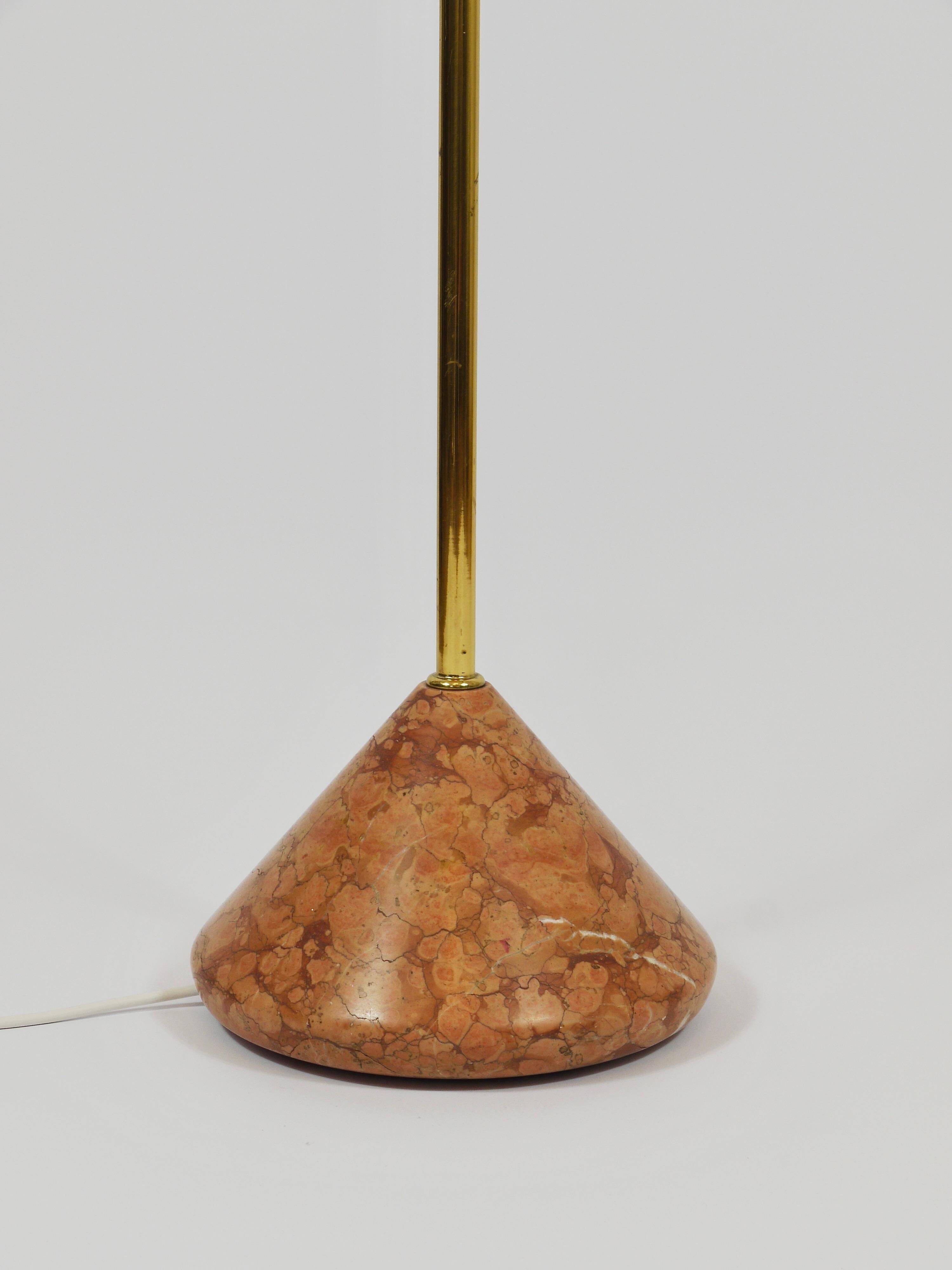 Lampe sur pied Roberto Pamio Febo en marbre, laiton et verre de Murano par Leucos Italie
