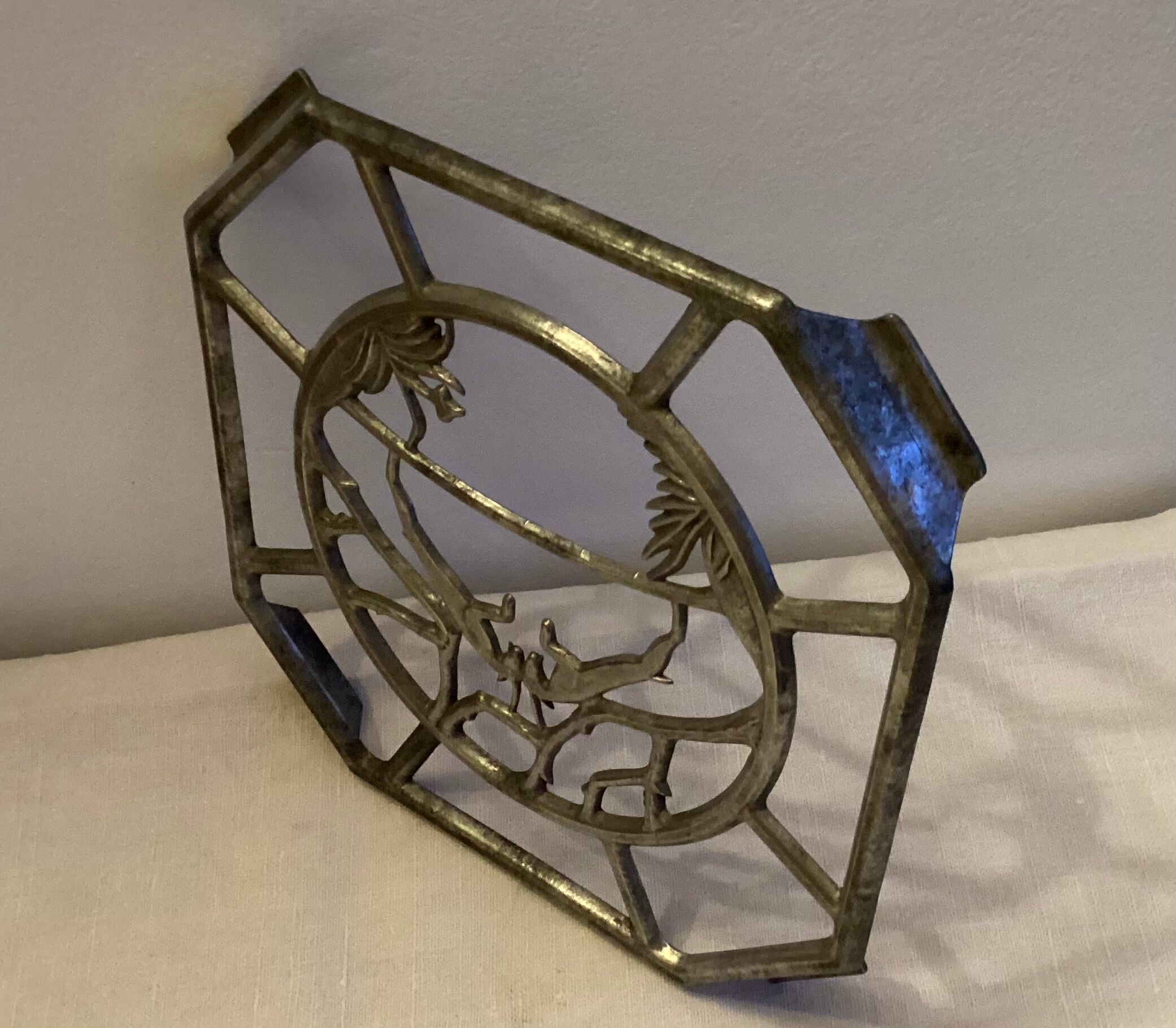 Old underplate decorations aluminum deer - vintage