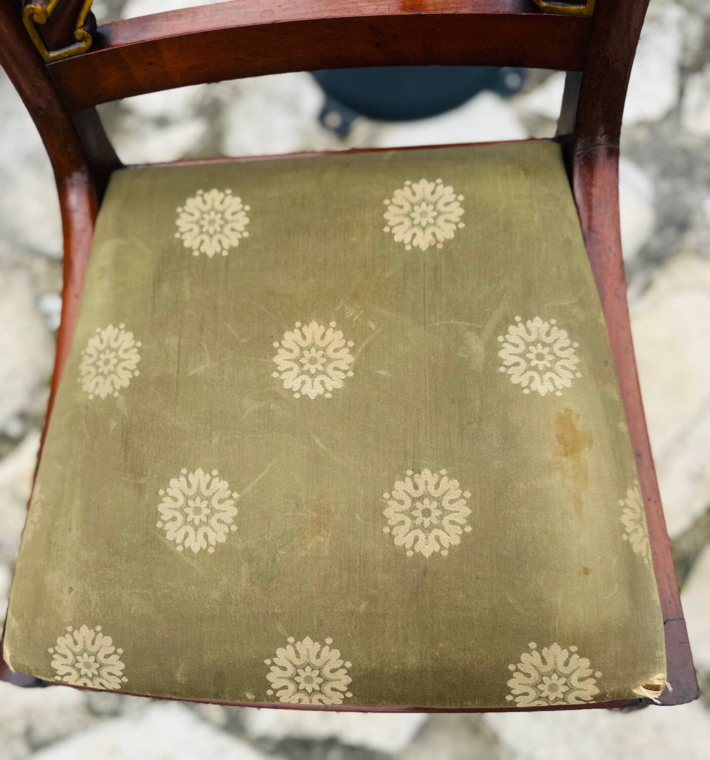 Solid mahogany chair, Restoration period, 19th century