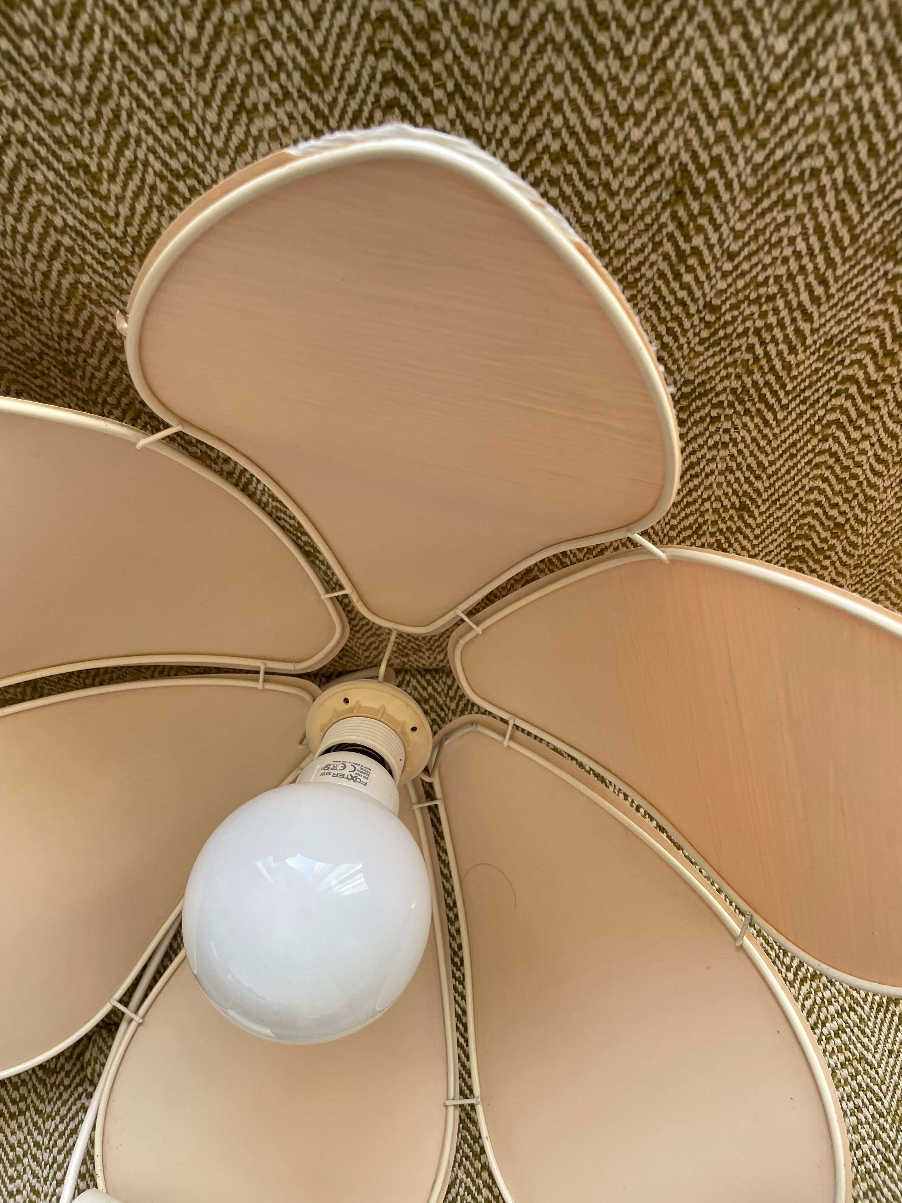 Hanging flower lampshade in fine canvas