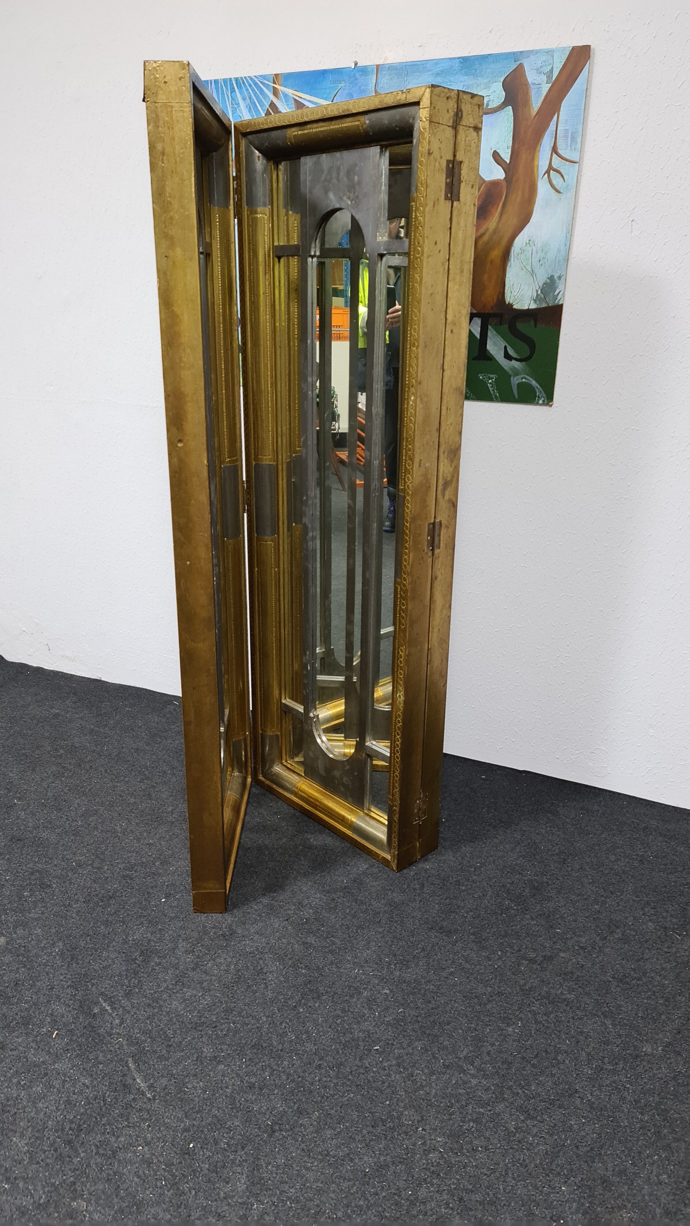 Vintage Brass mirror room divider
