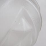 Geometric etched glass and metal art deco pendant light