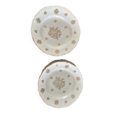 This white porcelain plate features a scalloped edge and elegance.