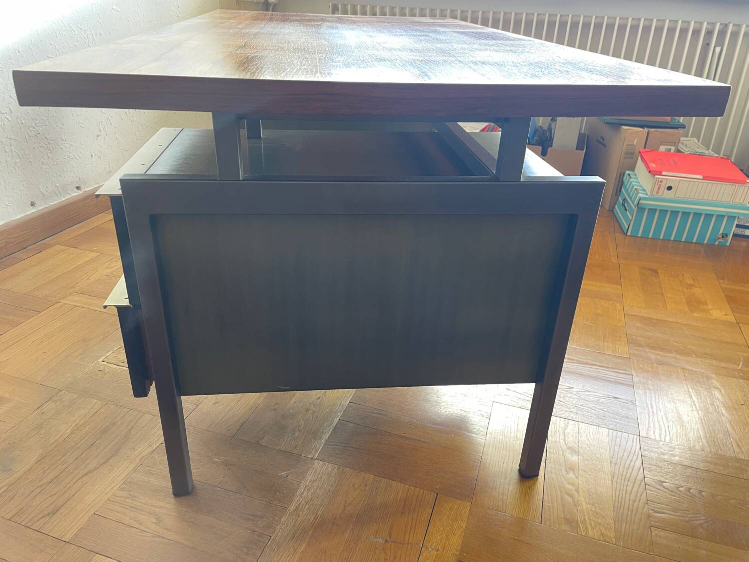 Bureau en palissandre et metal