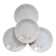 4 vintage dessert plates Sarreguemines - White earthenware with red pattern n