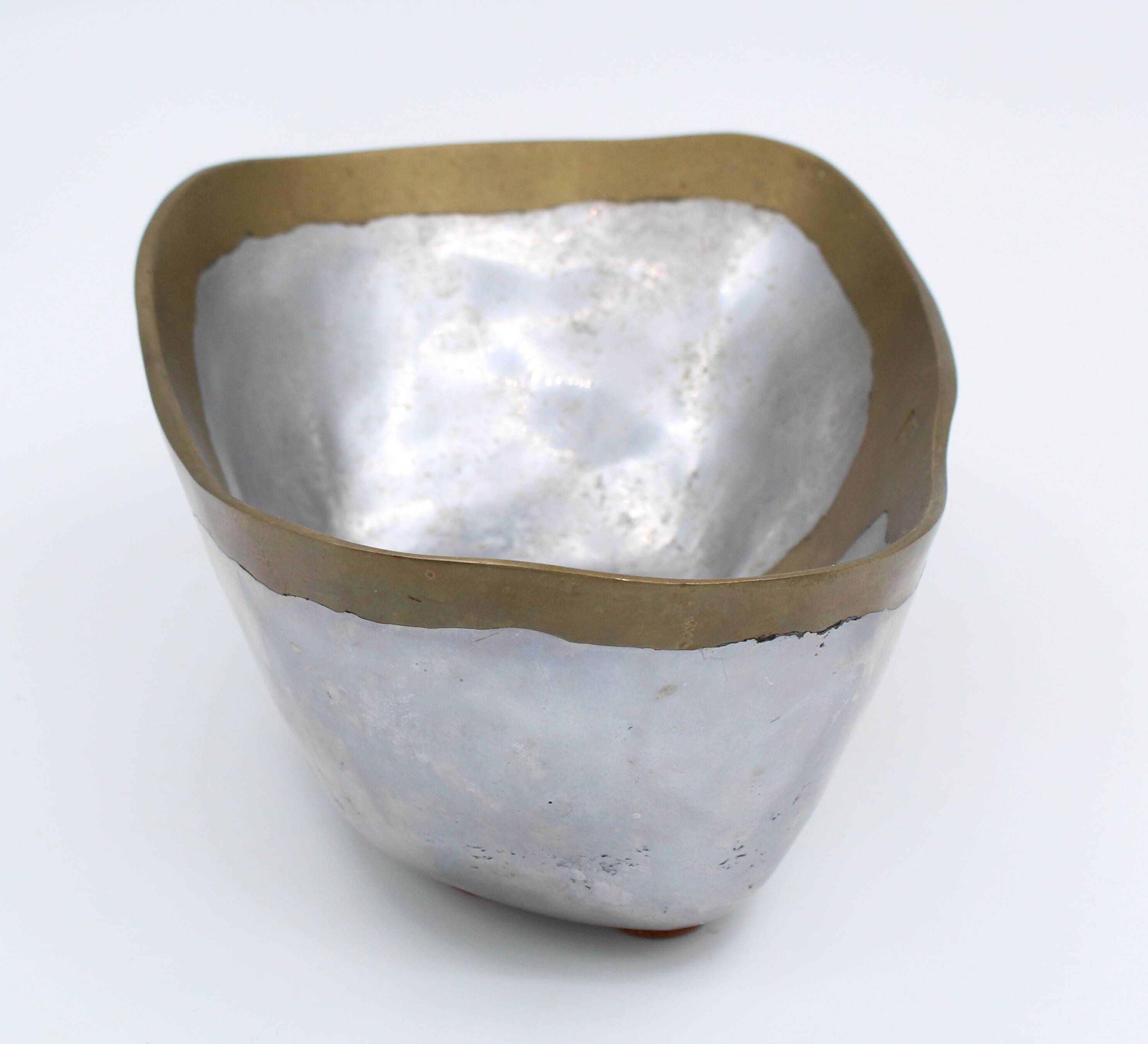 David Marshall Aluminium / Brass Vide-Poche Spain circa 1980
