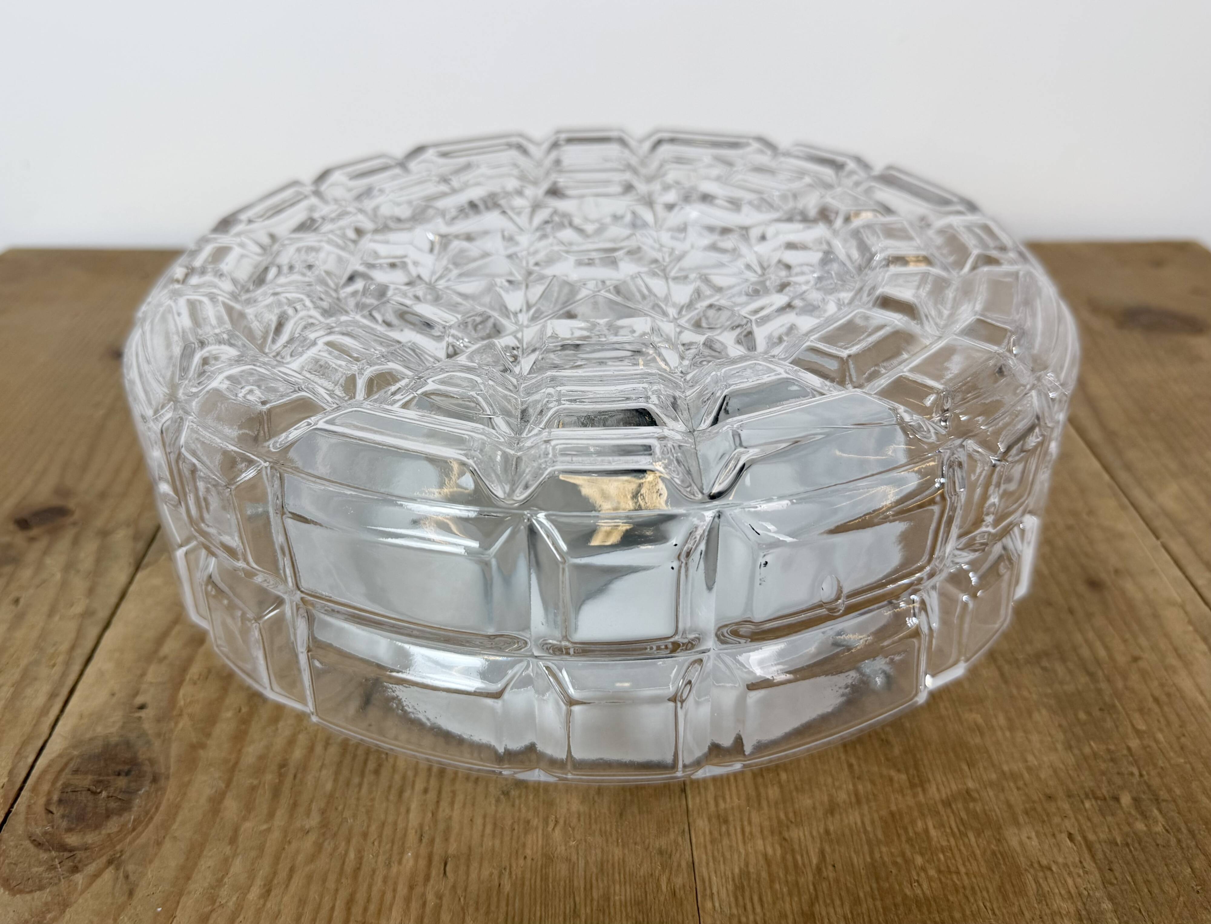 Vintage Glass Wall or Ceiling Light, 1970s