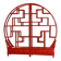 Red shelf with sculpted base
