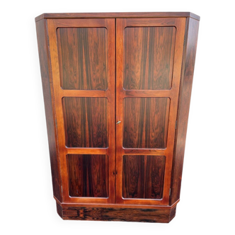 Vintage Scandinavian Wahl Iversen corner cabinet in Rio rosewood 1960