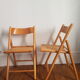 Set of 2 folding chairs cannees