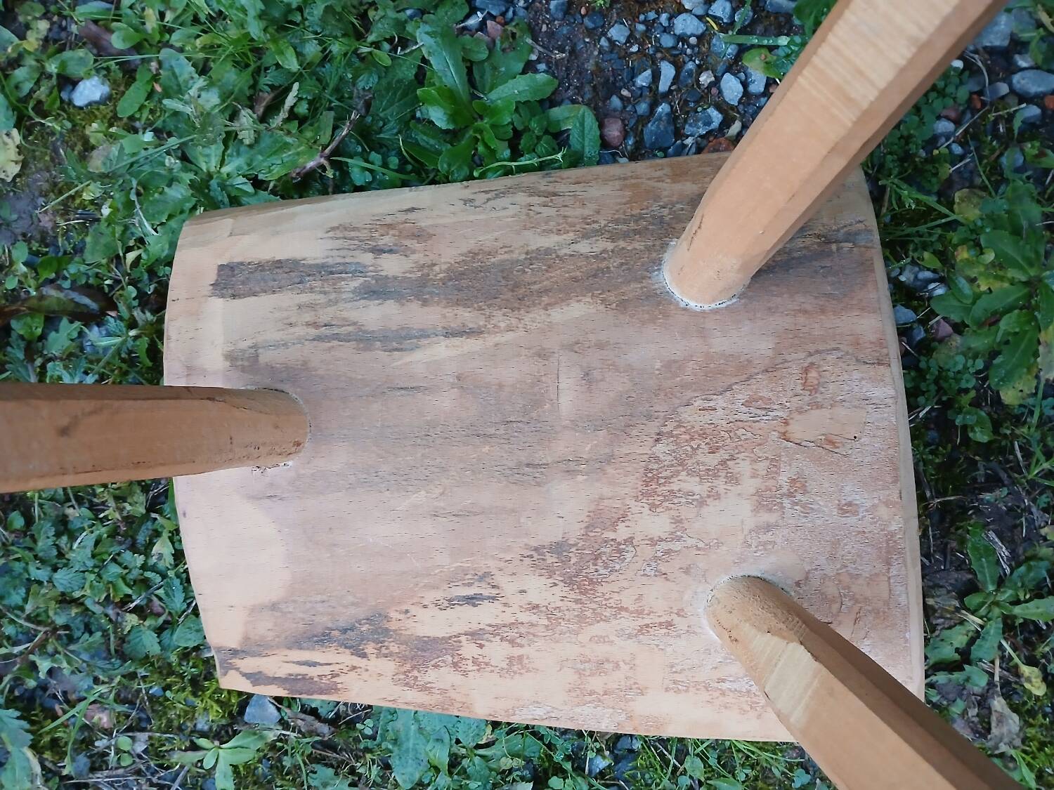 Antique wooden tripod stool