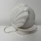Ceramic lamp shell open white enamel vintage pearl night light