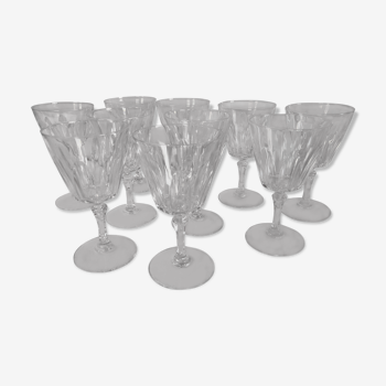 Ensemble de 10 grands verres anciens cristal