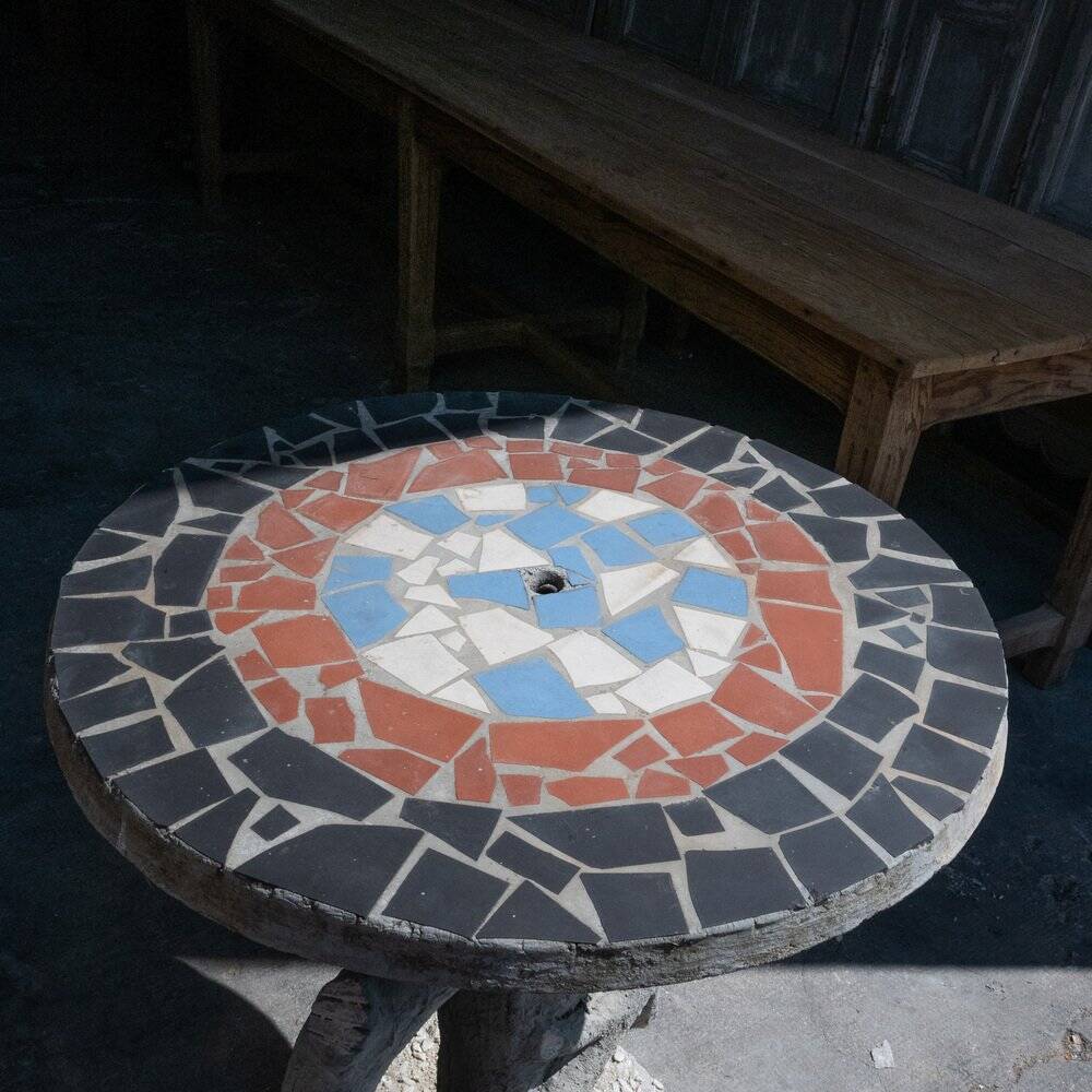 Concrete Garden Pedestal Table, 1950s