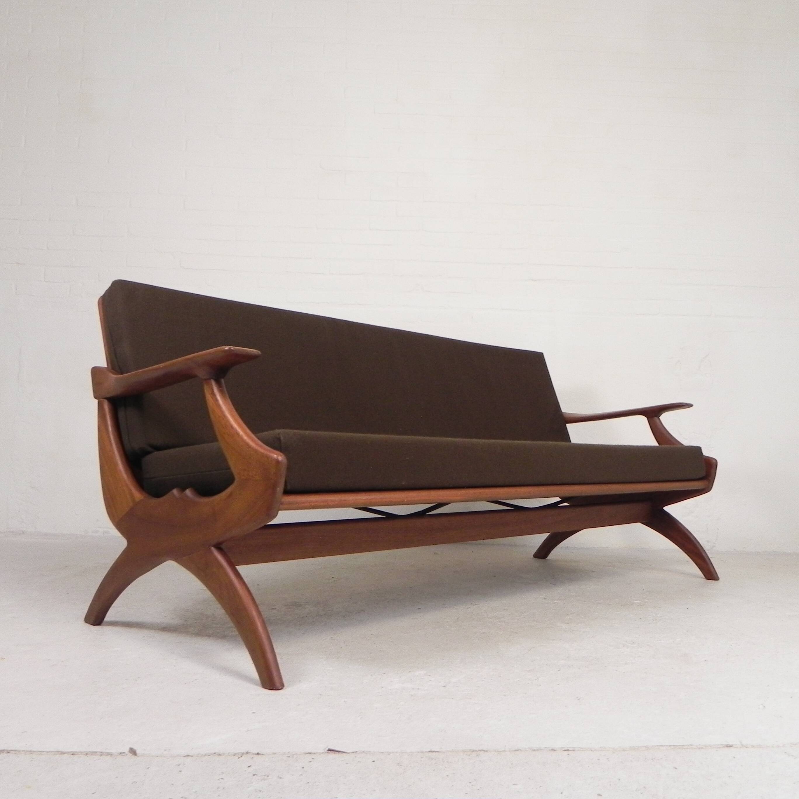Three-seater teak sofa from De Ster Geldermalsen Gelderland, 1960s.