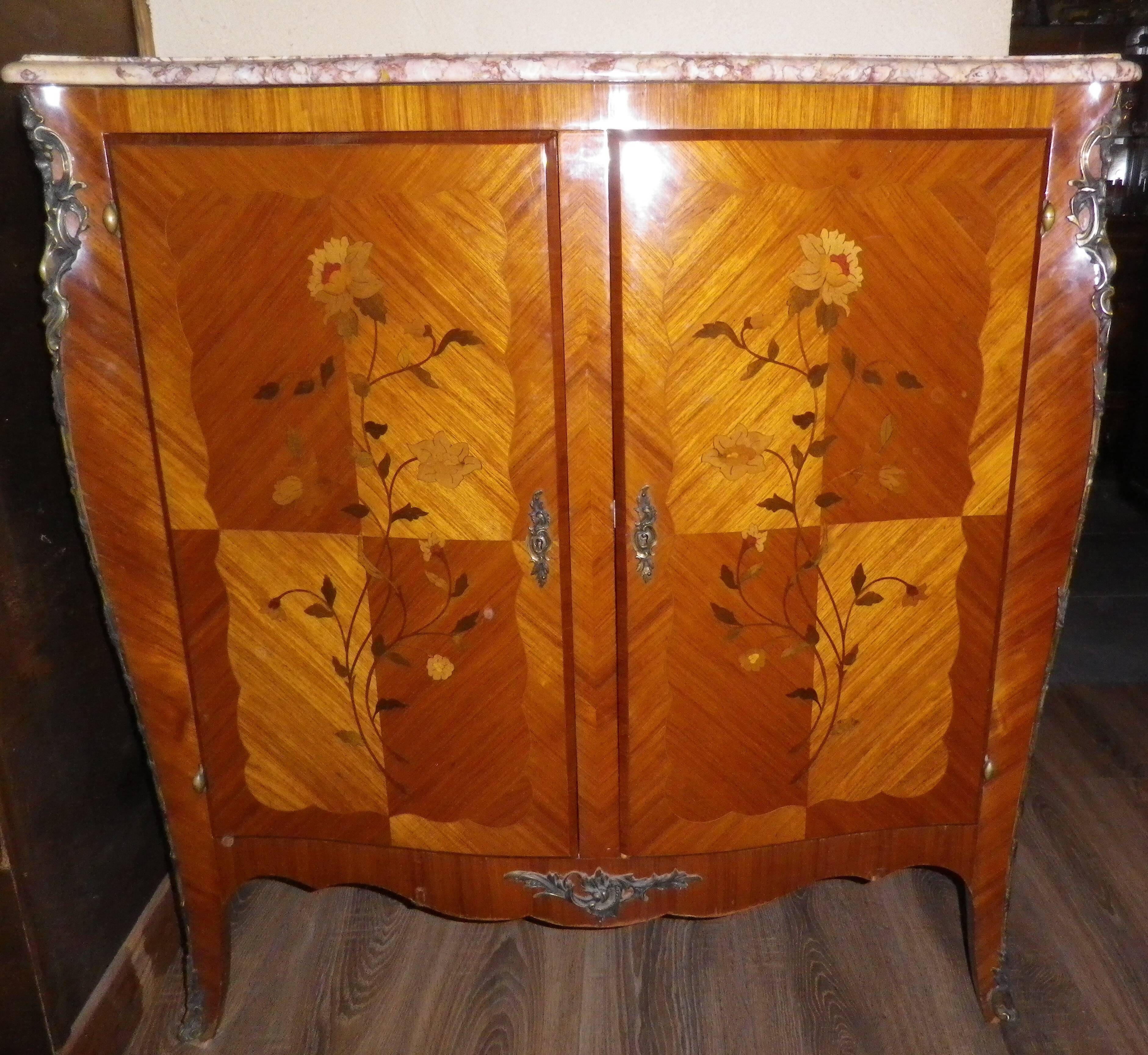 2-door marquetry cabinet