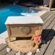 Very nice vintage heart toy chest in L. Ashley removable style.