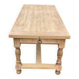 Renovated extendable farmhouse dining table in solid oak, 19th century, 200-300cm.