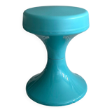 70s stool turquoise, tulip stool plastic, side table, mid-century interior