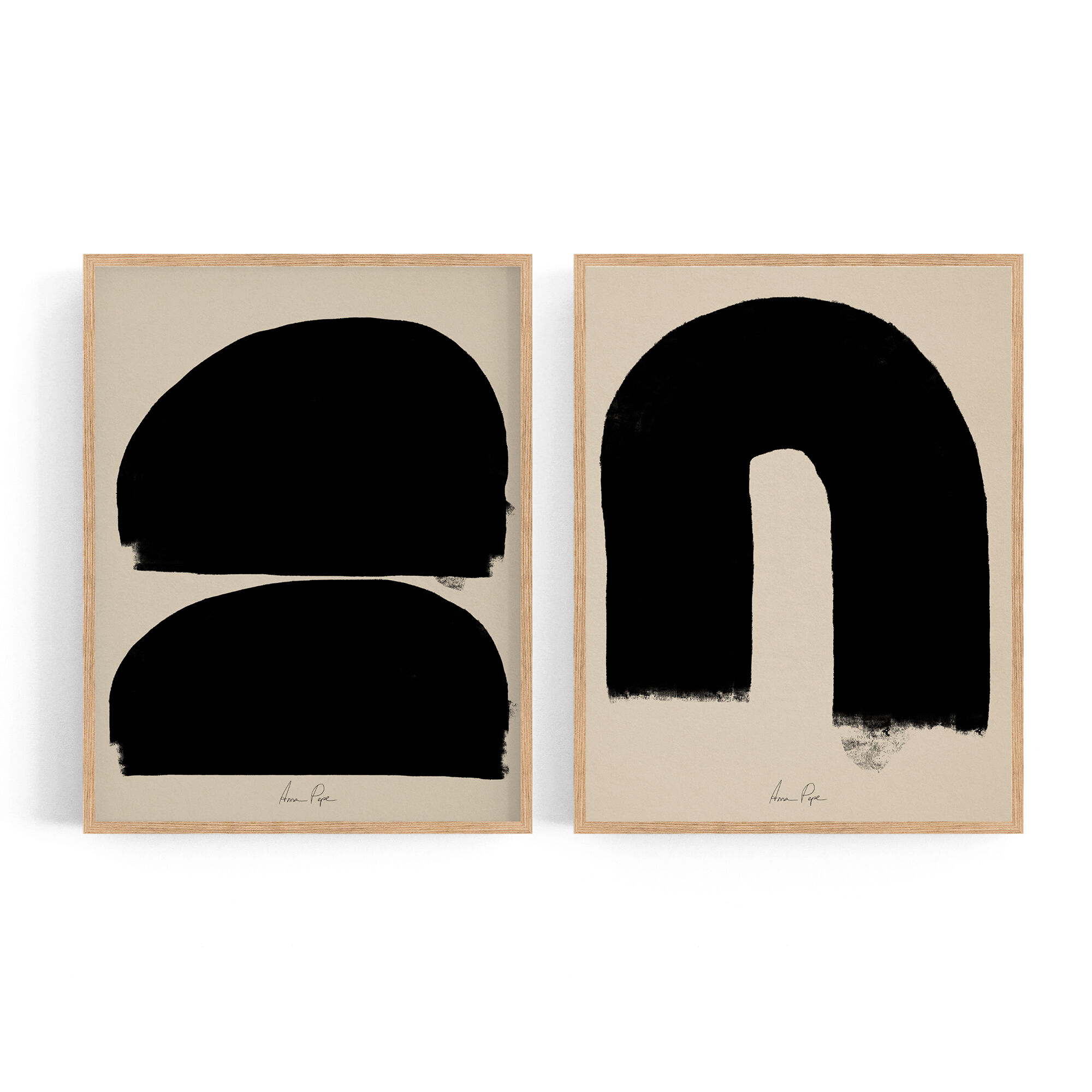 Pair of giclee prints, abstract wall art set of two, 50x70cm