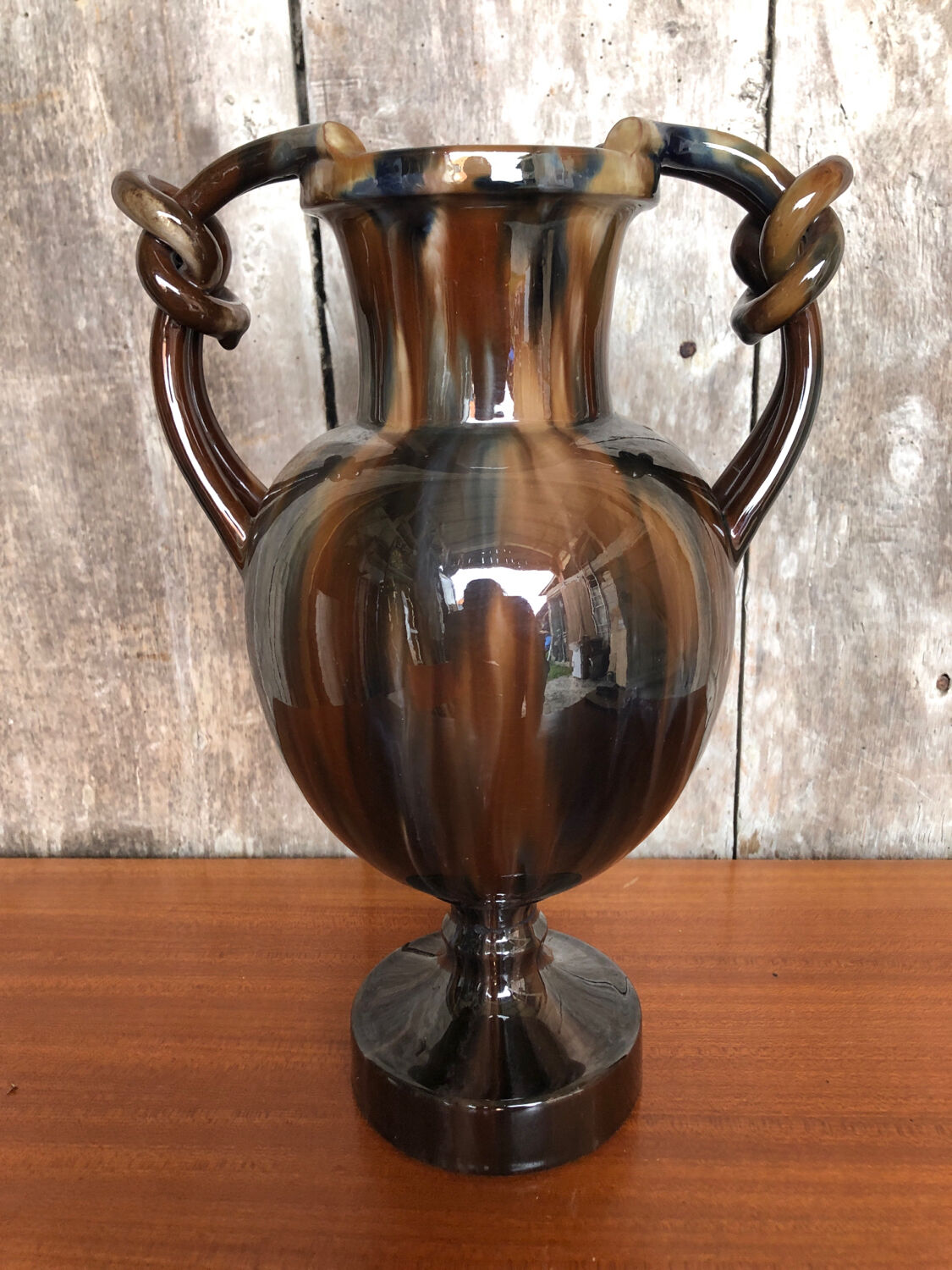 baluster vase jérôme massier de vallauris glazed terracotta