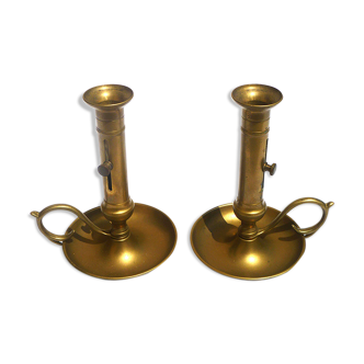 Pair of candlesticks, vintage brass