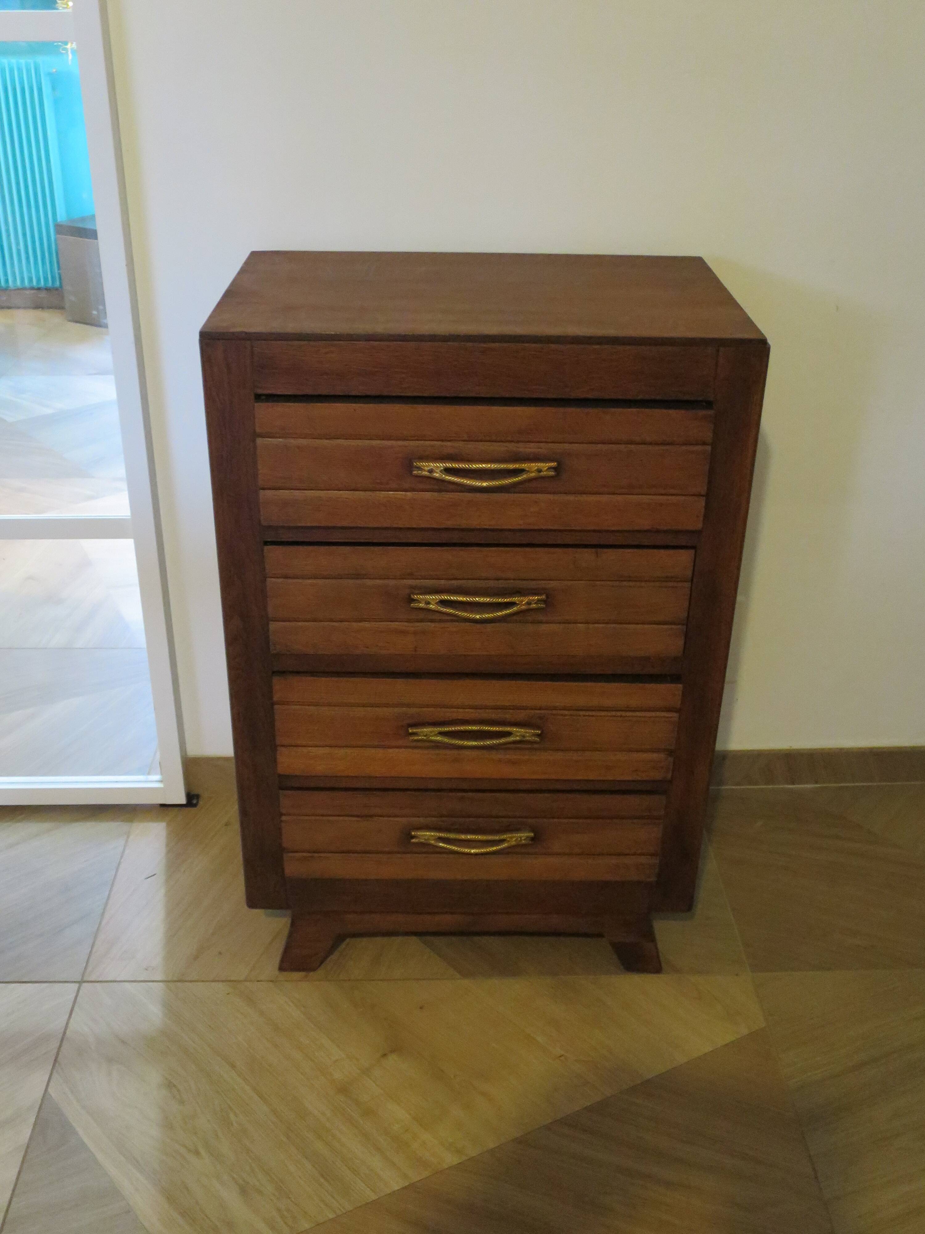 Art Deco style 4-drawer chest of drawers, 1950s