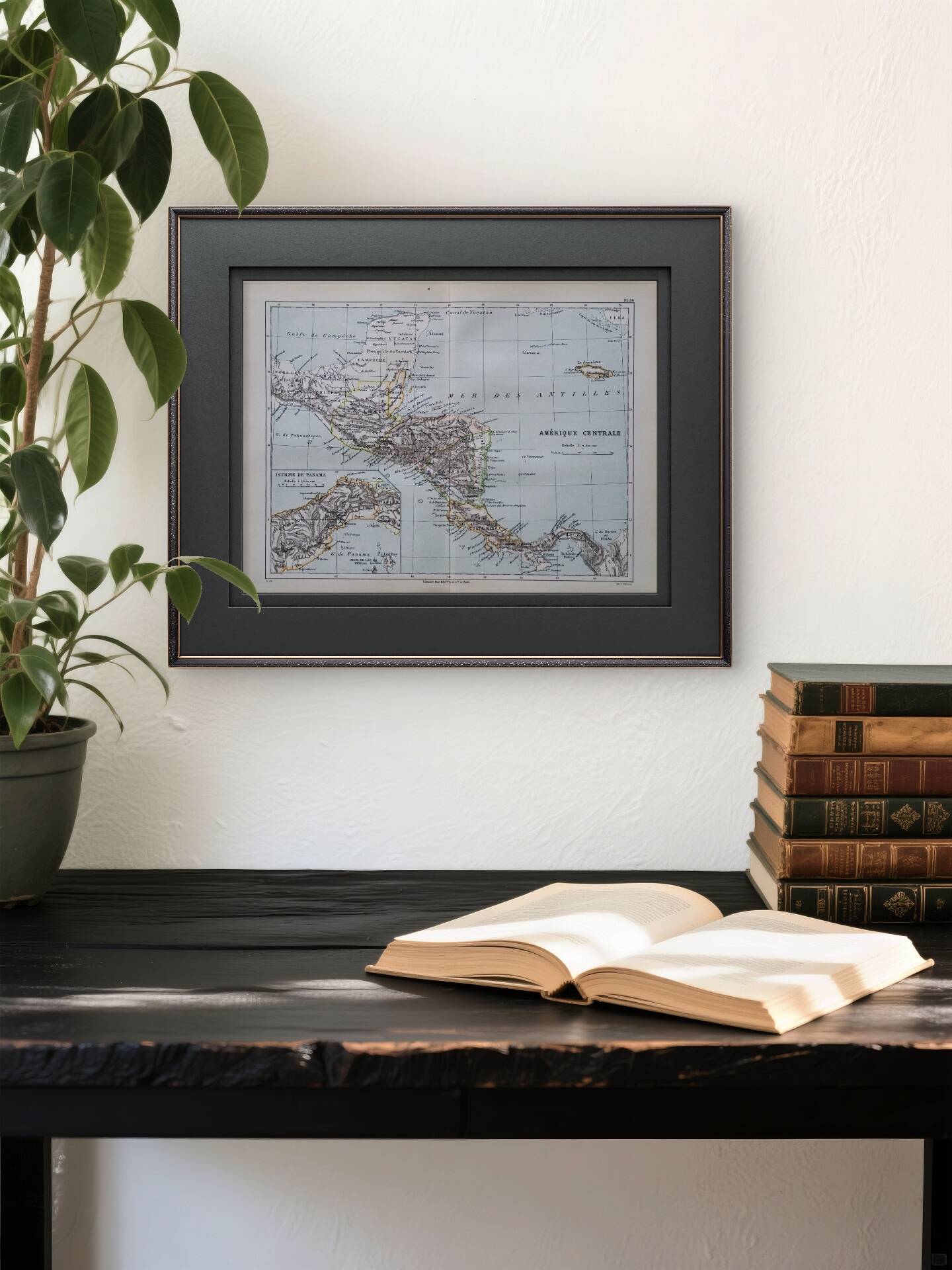 Central America, old map 1887 – Vintage geographical map.