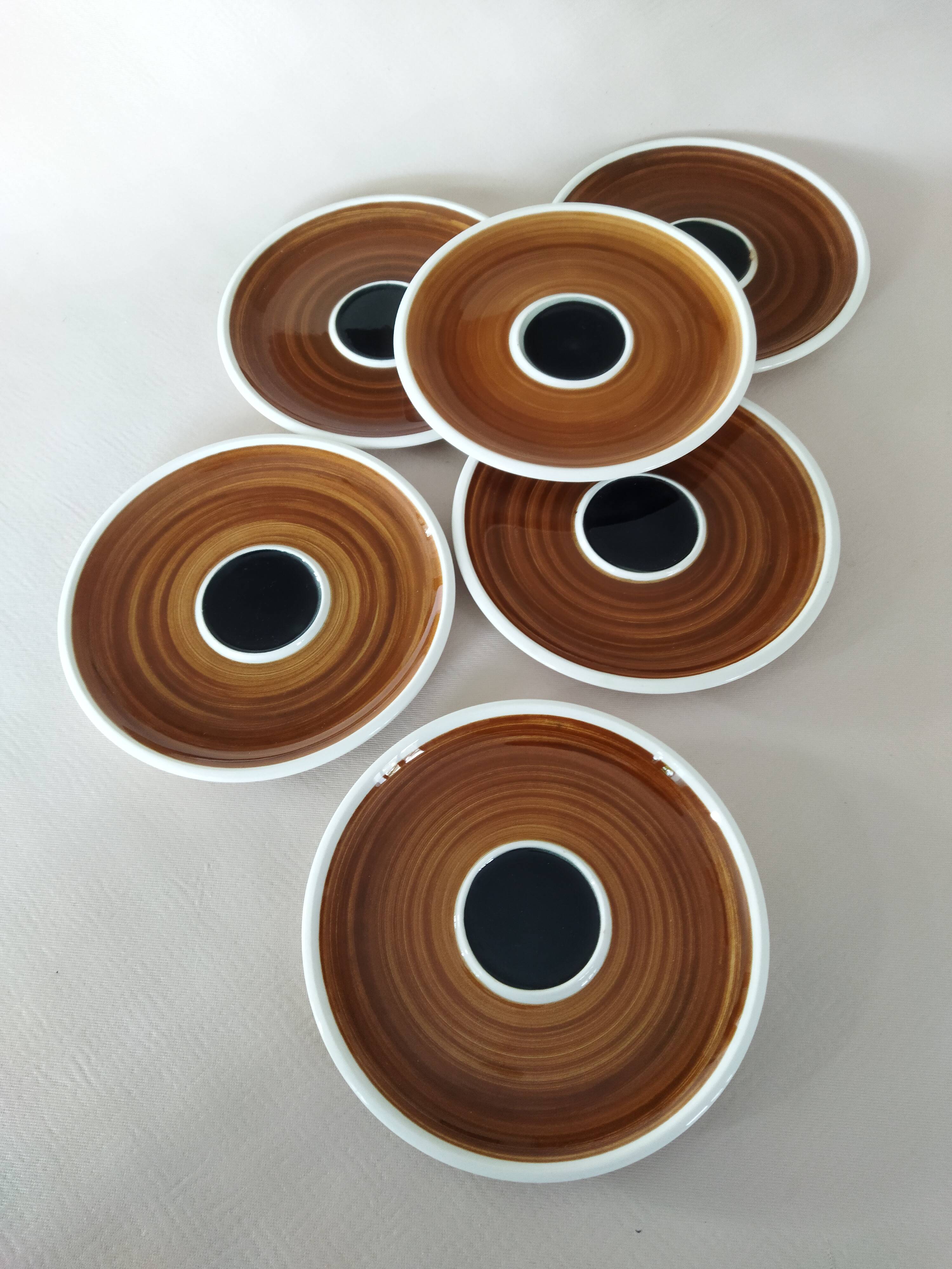 Lot de 6 soucoupes Kimono Boch La Louvière