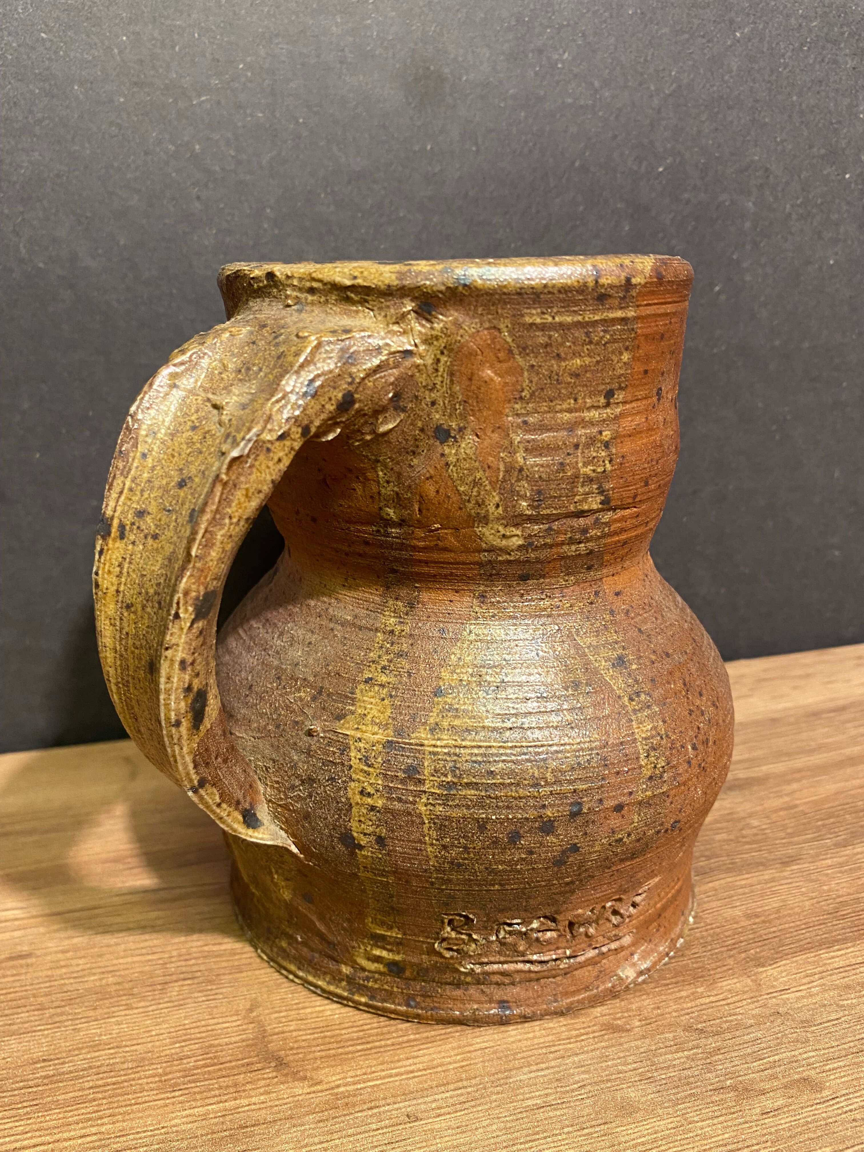 Pitcher in stoneware of the Borne signed B. Fabre