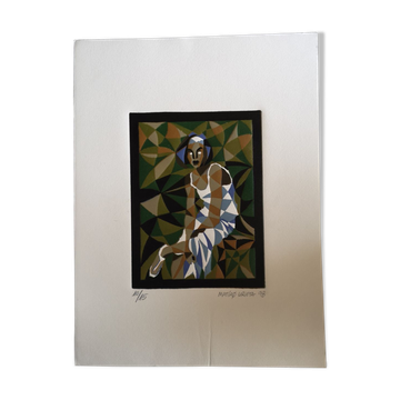 Lithograph by Matias Urieta - 'Mujer Exotica' - numbered 10/15 - 1998