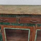 Glazed wooden sideboard with 2 doors