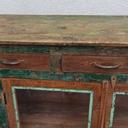 Glazed wooden sideboard with 2 doors