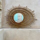 Miroir en rotin 1960