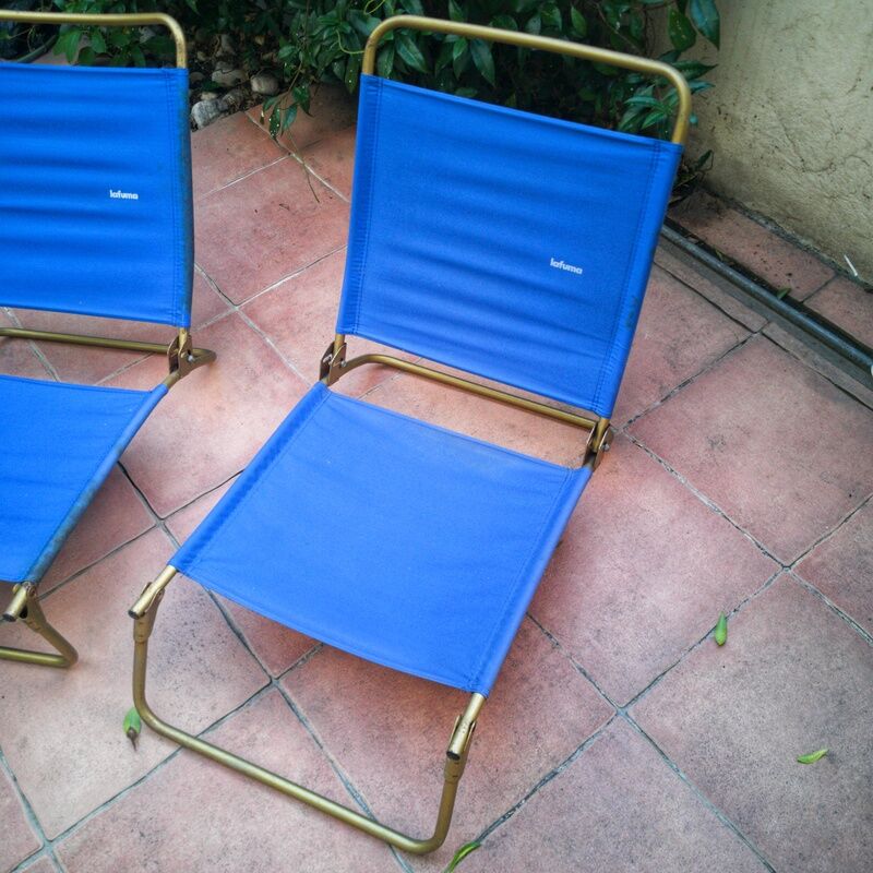 Pair of folding armchairs from plage lafuma