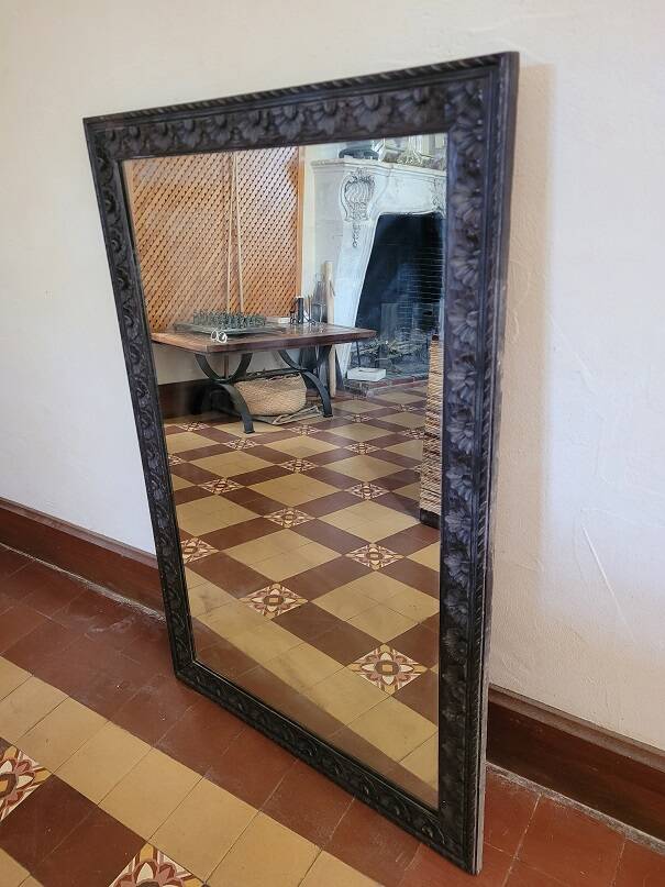 Old carved wood mirror